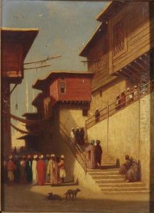 Arab Street Scene by Ch. Theodore, Bey Frere