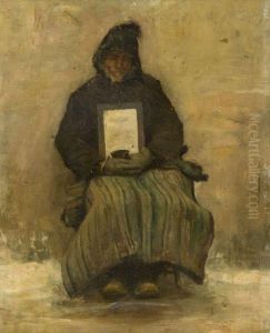 Mendiant Assis, Probable Etude Pour < La Toussaint > by Friant Emile