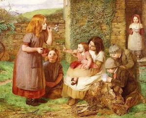 Bubbles: Cottage Scene with Children at Play by James Dawson Watson