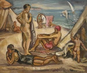Scene Animee: Baigneuses, Le Cerf Volant by Emile-Othon Friesz