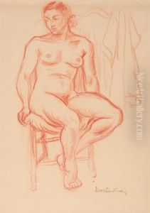 Sitzender Weiblicher Akt by Emile-Othon Friesz