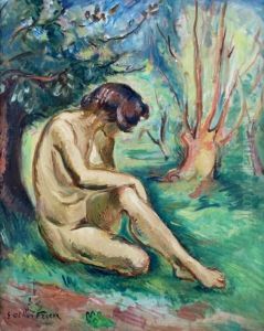 Nu Assis Pres De L'arbre by Emile-Othon Friesz