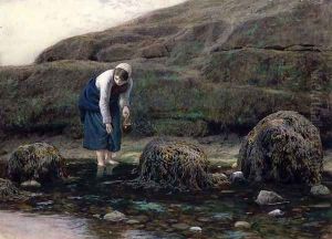 The Winkle Gatherer, 1869 by James Dawson Watson
