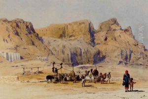 A Camel Train At Aden by Charles Wilda