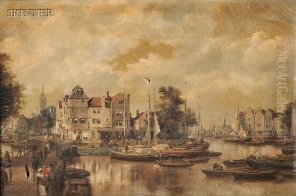 Dutch City View With Bustling Harbor - view 1