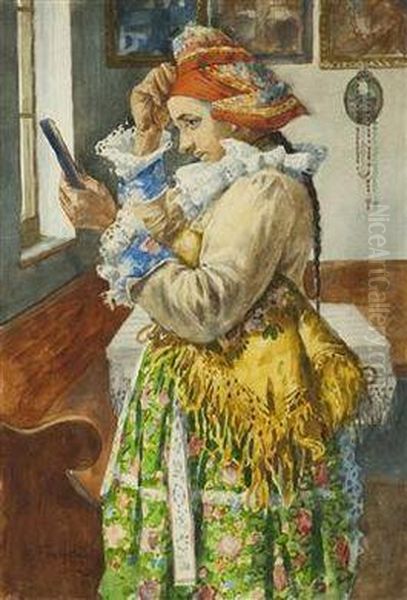 A Girl In A Folk Costume - view 1