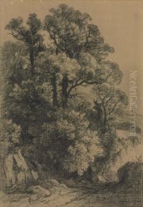 A Wooded Landscape by George Frost