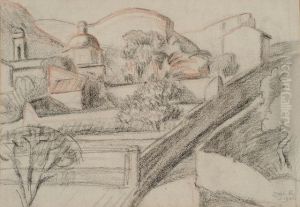 Church And Buildings On A Hillside Terrace