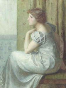 Jonge vrouw in Empiretoilet portrait of a young lady
