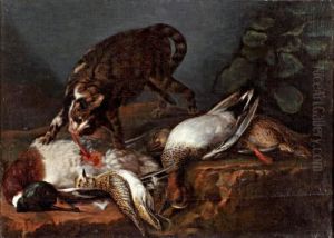 Chat Devant Un Trophee De Chasse by Jan Fyt