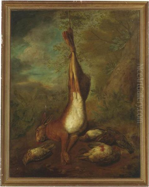 A Dead Hare With Partridge In A Landscape - view 1