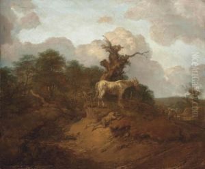 A Wooded Landscape With A Peasant