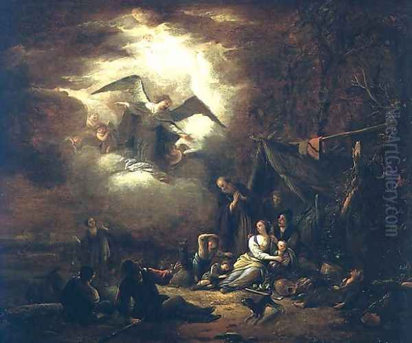 Angels Annunciation to the Shepherds by Jacob Willemsz de Wet the Elder