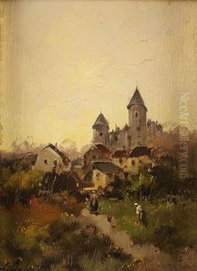 Vue De Chateau Surplombant Village