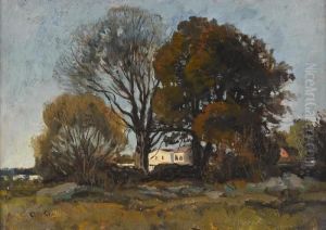 Herbstliche Landschaft Mit Einem Hof Herbstliche Landschaft Mit Einem Hof