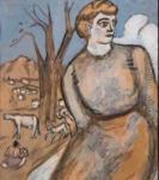 Figura Femminile In Un Paesaggio - view 1