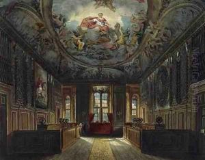 The Queens Guard Chamber, Windsor Castle, from 'Royal Residences', engraved by Thomas Sutherland (b.1785), pub. by William Henry Pyne (1769-1843), 1817 by Charles Wild