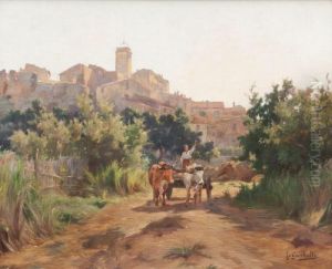Charrette A Boeufs A Fos-sur-mer by Joseph Garibaldi