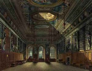 Kings Guard Chamber, Windsor Castle, from Royal Residences, engraved by Thomas Sutherland (b.1785), pub. by William Henry Pyne (1769-1843), 1818