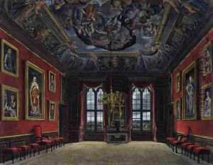 The Kings Old State Bed Chamber, Windsor Castle, from 'Royal Residences', engraved by Thomas Sutherland (b.1785), pub. by William Henry Pyne (1769-1843), 1816