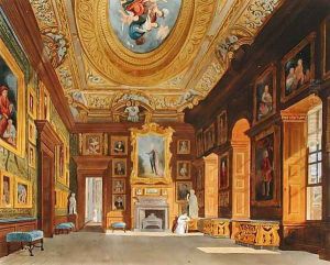 Queen Caroline's Drawing Room, Kensington Palace, from 'The History of the the Royal Residences', engraved by Thomas Sutherland (b.1785), by William Henry Pyne (1769-1843), 1819 by Charles Wild