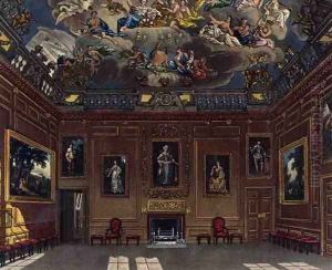 The Queens Audience Chamber, Windsor Castle, from 'Royal Residences', engraved by W. J. Bennett, pub. by William Henry Pyne (1769-1843), 1818 by Charles Wild