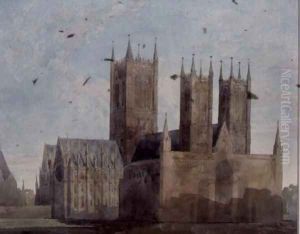 View of Lincoln Cathedral by Charles Wild