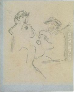 Deux Joueurs De Cornemuse by Paul Gauguin