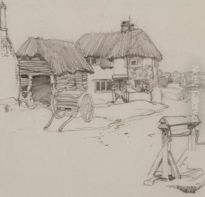Farmyard With Well And Cart