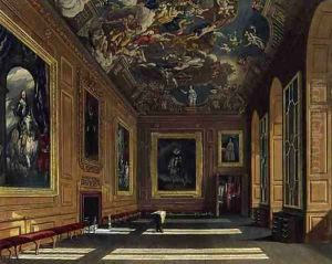 The Queens Presence Chamber, Windsor Castle, from 'Royal Residences', engraved by W. J. Bennett, pub. by William Henry Pyne (1769-1843), 1819 by Charles Wild