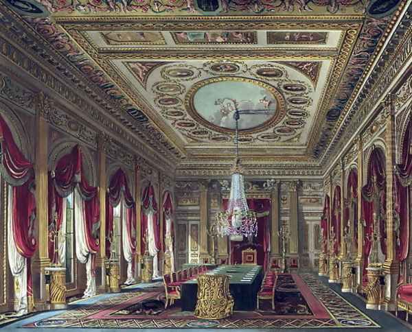 The Throne Room, Carlton House, from 'The History of the Royal Residences', engraved by Thomas Sutherland (b.1785), by William Henry Pyne (1769-1843), 1818 - view 1