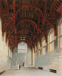 The Gothic Hall, Hampton Court, from 'The History of the Royal Residences', engraved by William James Bennett (1769-1844), by William Henry Pyne (1779-1843), 1819 by Charles Wild