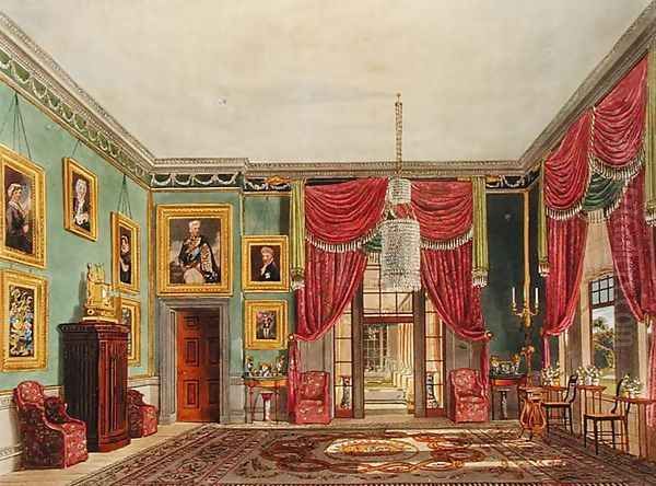 The Green Pavilion, Frogmore House, from The History of the Royal Residences, engraved by Daniel Havell (1785-1826), by William Henry Pyne (1769-1843), 1819 - view 1