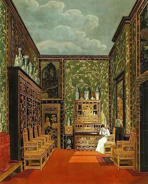 The Green Closet at Frogmore from Pynes The History of Royal Residences engraved by William James Bennett (1787-1844), published in 1819 - view 1