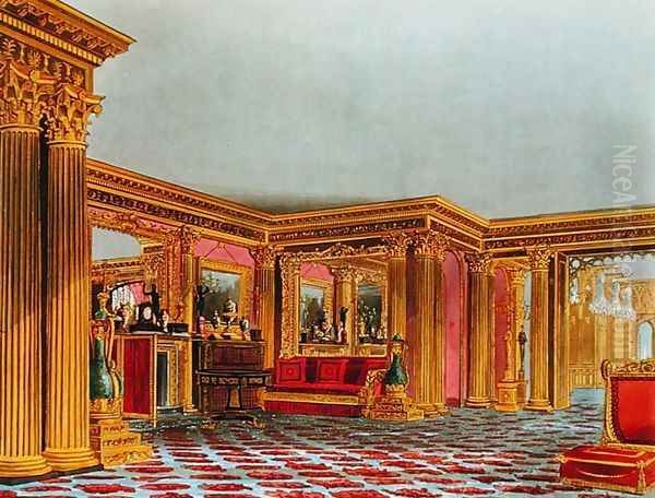 The Golden Drawing Room, Carlton House, from The History of the Royal Residences, engraved by Thomas Sutherland (b.1785), by William Henry Pyne (1769-1843), 1819 - view 1