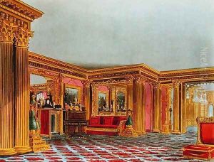 The Golden Drawing Room, Carlton House, from The History of the Royal Residences, engraved by Thomas Sutherland (b.1785), by William Henry Pyne (1769-1843), 1819 by Charles Wild
