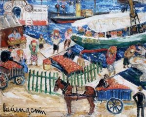 Le Dechargement Du Navire Dans Le Port De Marseille by Lucien Genin