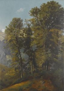 Berglandschaft Mit Einer Waldlichtung by Jean Philippe George-Juillard