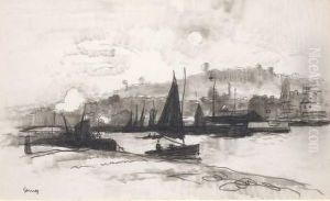 L'avant Port De Honfleur by Paul-Elie Gernez