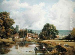 Aylesford, Kent, from the River Medway by Frederick Waters Watts