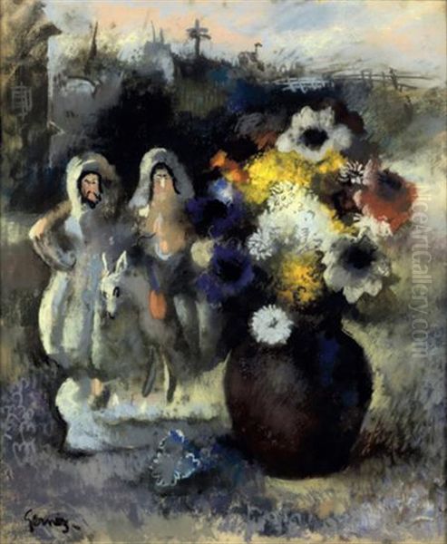 Couple Au Bouquet De Fleurs - view 1