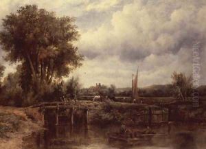 The Lock at Dedham by Frederick Waters Watts