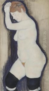 A Nude Wearing Stockings
