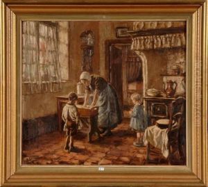 Interieur Hollandais Anime by Albert Geudens