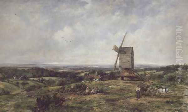 Landscape with figures by a windmill - view 1