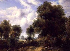 Wooded landscape by Frederick Waters Watts