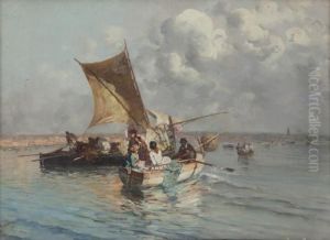 Vele Nel Golfo Di Napoli by Giuseppe Giardiello