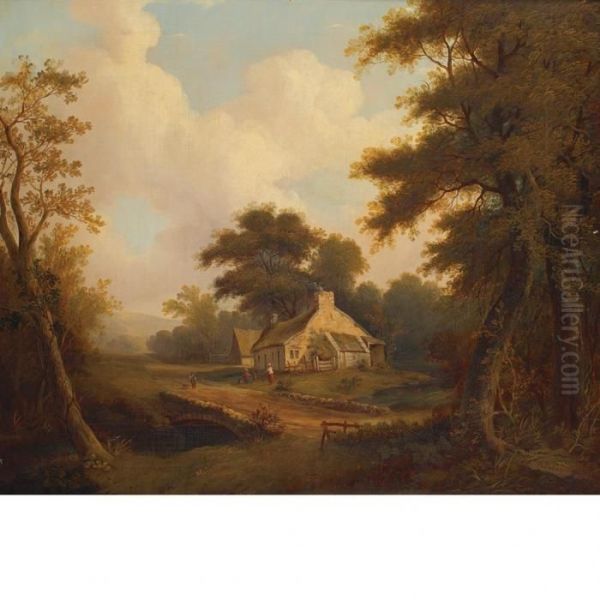 Landscape With Figures Before A Cottage - view 1