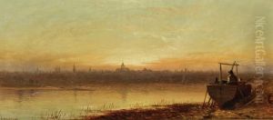 New Bedford View At Sunset by Charles Henry Gifford