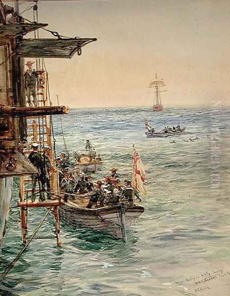 Eclipse Party Leaving H.M.S. Theseus, Santa Pola - view 1